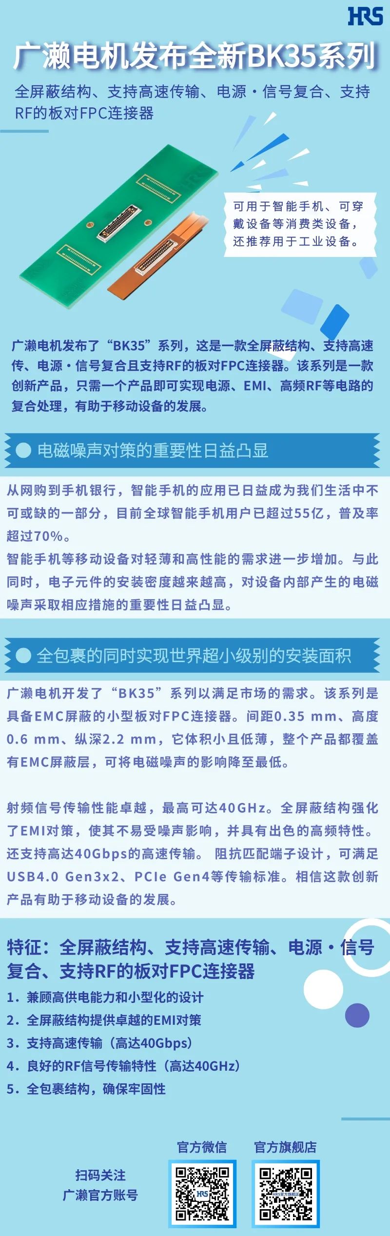 【產(chǎn)品推薦】全新浮動(dòng)板對板連接器BM54系列
